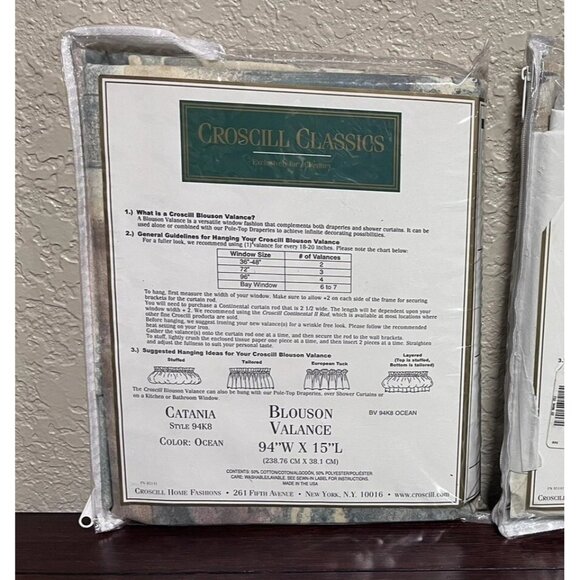 Vintage Croscill Classics Catania Blouson Valance 15" x 94" Modern Country - Picture 5 of 12